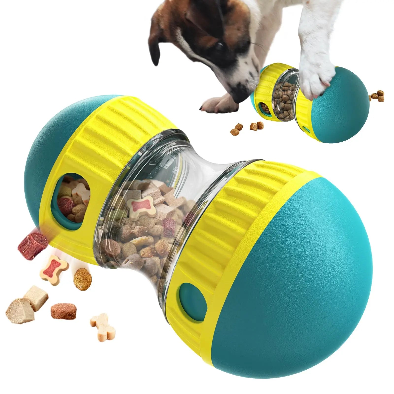 Interactive Dog Puzzle Toy - Adjustable Treat Dispensing Slow Feeder Ball - Durable Food-Grade ABS Material for Safe & Healthy Feeding