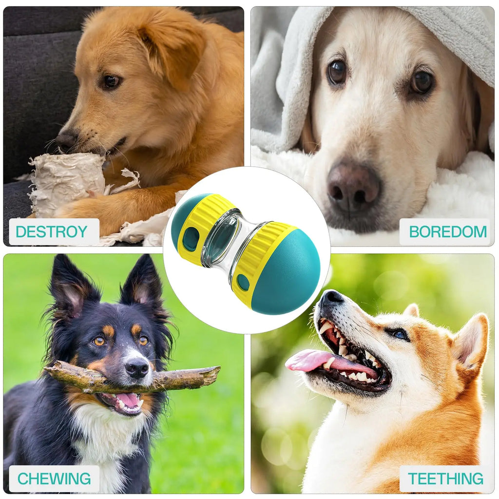 Interactive Dog Puzzle Toy - Adjustable Treat Dispensing Slow Feeder Ball - Durable Food-Grade ABS Material for Safe & Healthy Feeding