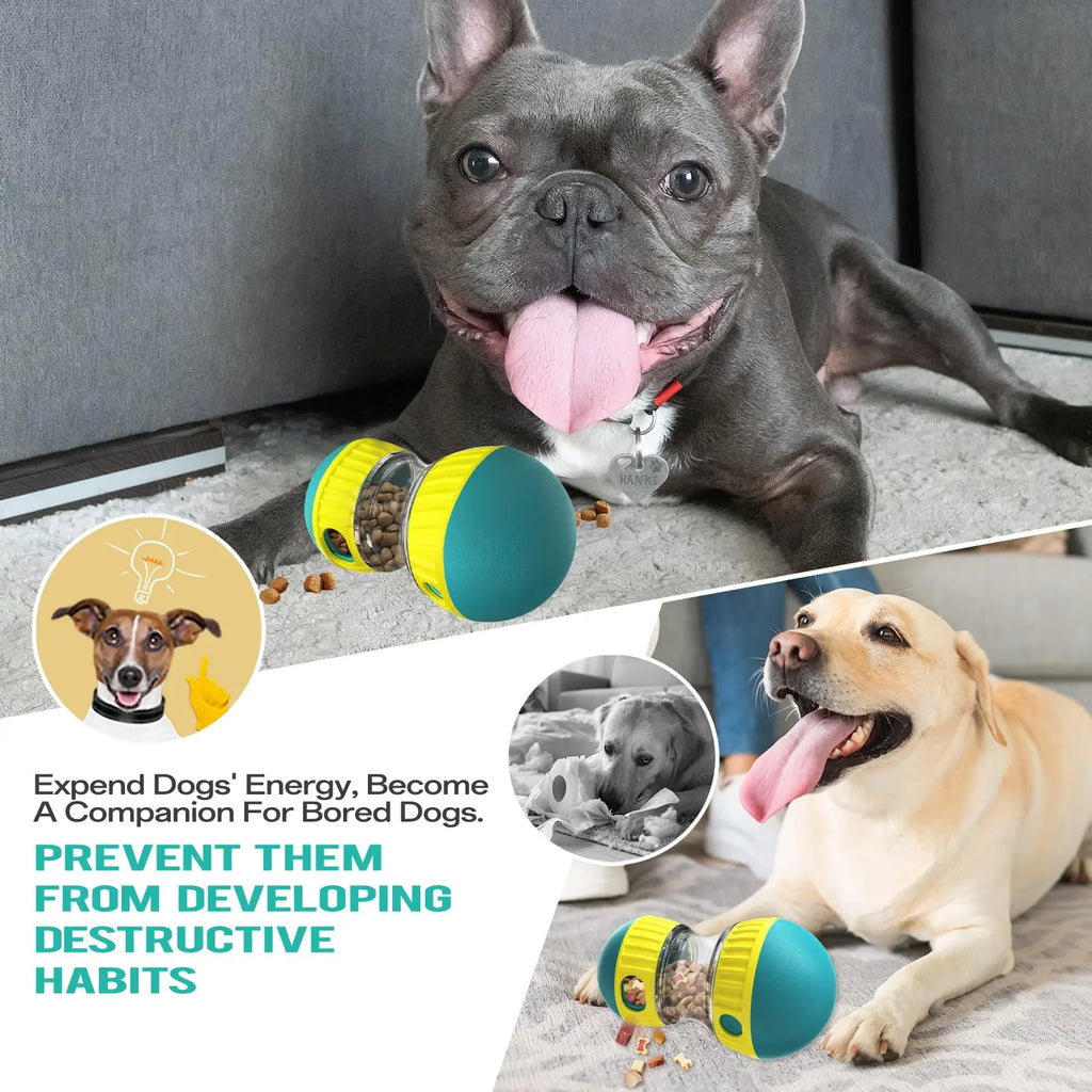 Interactive Dog Puzzle Toy - Adjustable Treat Dispensing Slow Feeder Ball - Durable Food-Grade ABS Material for Safe & Healthy Feeding