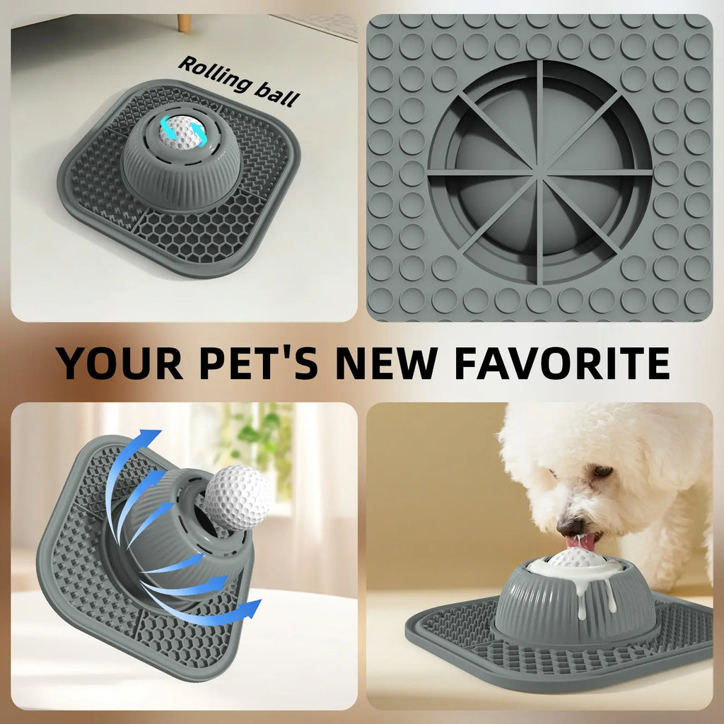 Dog Slow Feeder Licking Bowl, Multi-Functional for Solid/Liquid Snacks, Non-Slip Bone Soup Lickiing Bowl, 3/4 Cup Yogurt Puppy Toy, Feeding, Slow Feeder Bowls